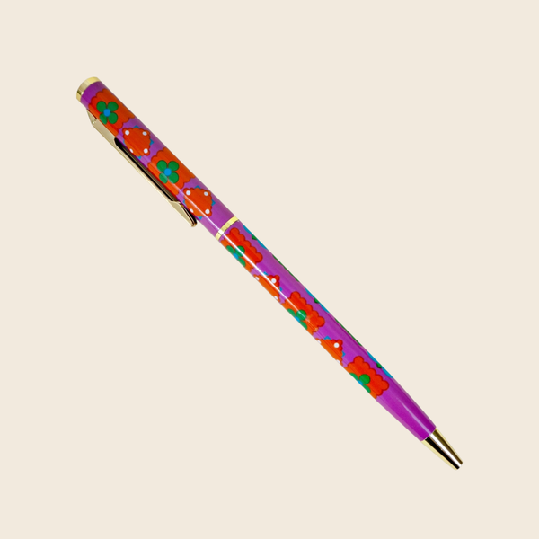 Freya Print Gold Trimmed Pen