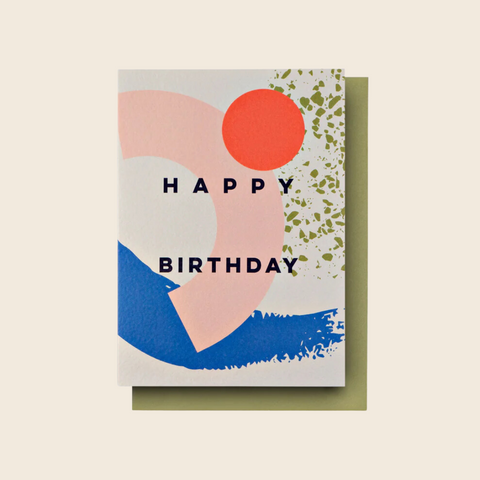 Memphis Brush Birthday Card