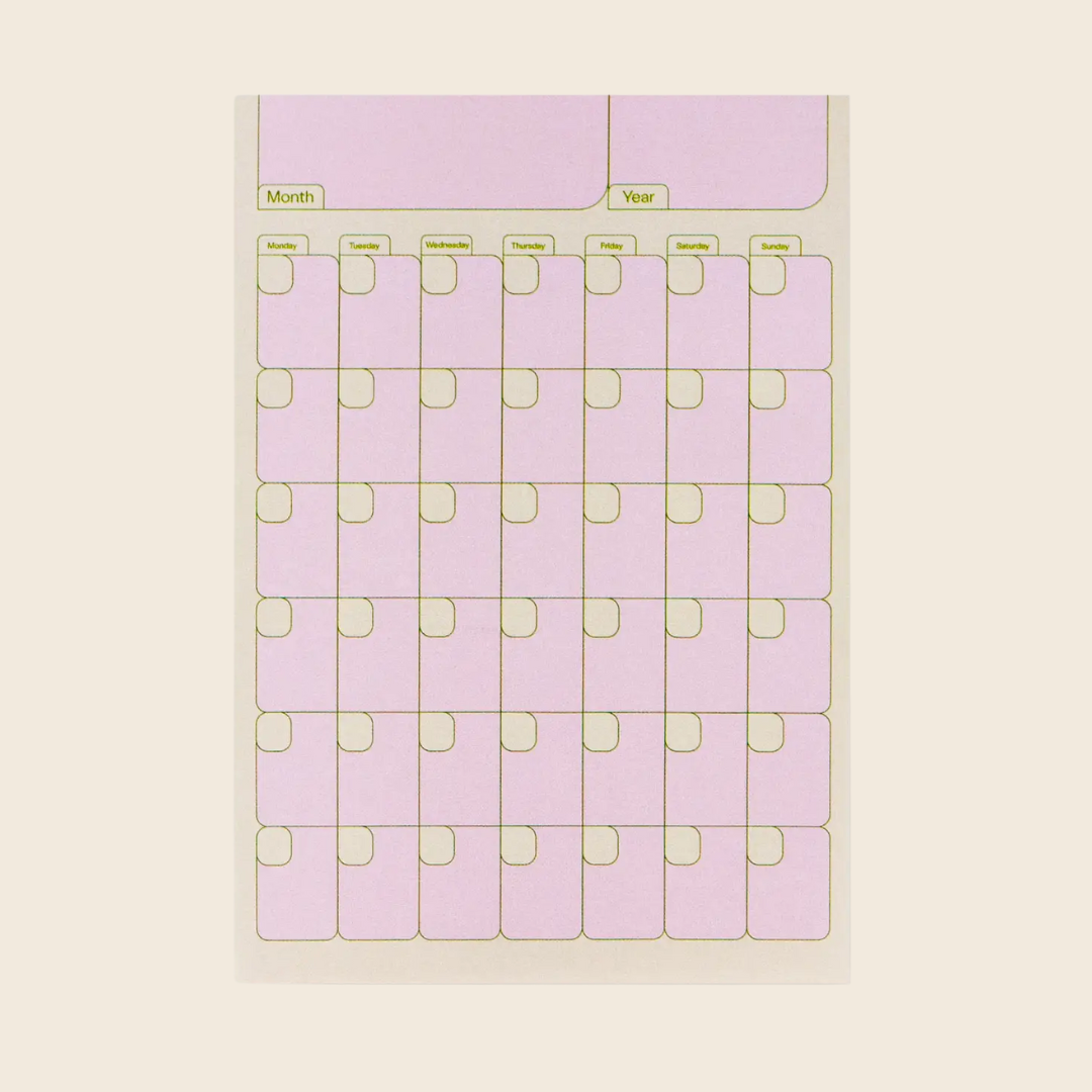 Undated Monthly Sticky Note Planner