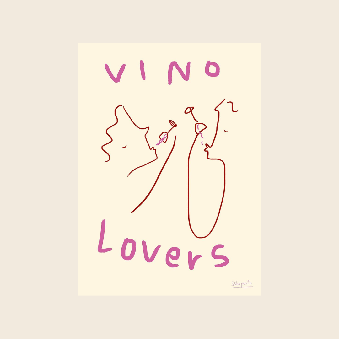 Vino Lovers Print | 30 x 40cm