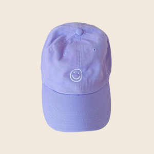 Cotton Smiley Face Cap | Lavender