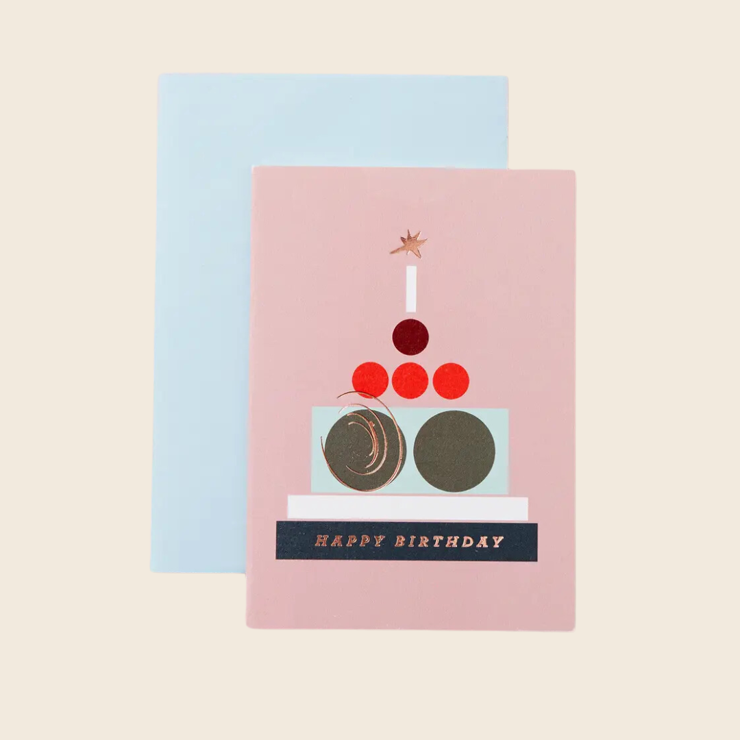 Retro Birthday Cake Card