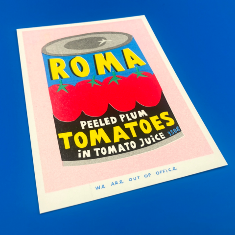 Roma Plum Tomatoes Risograph Print