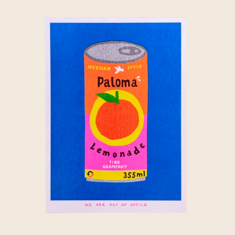Can of Paloma Lemonade Risograph Print