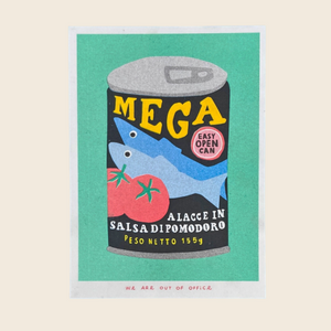 Can of Sardines Risograph Print by We Are Out Of Office