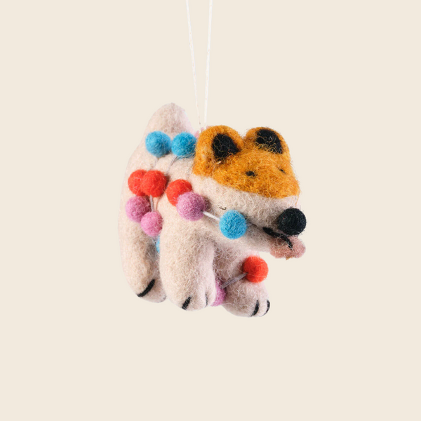 Needle Felted Willa Bauble Dog Decoration