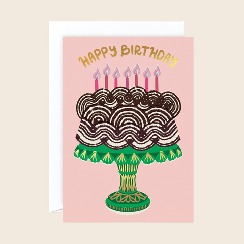 Swirly Birthday Cake Card