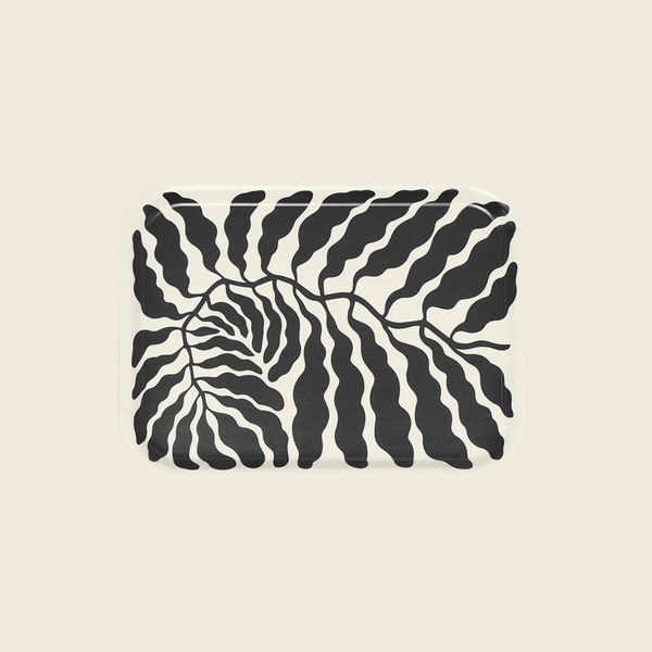 Small Black Leaves Serving Tray