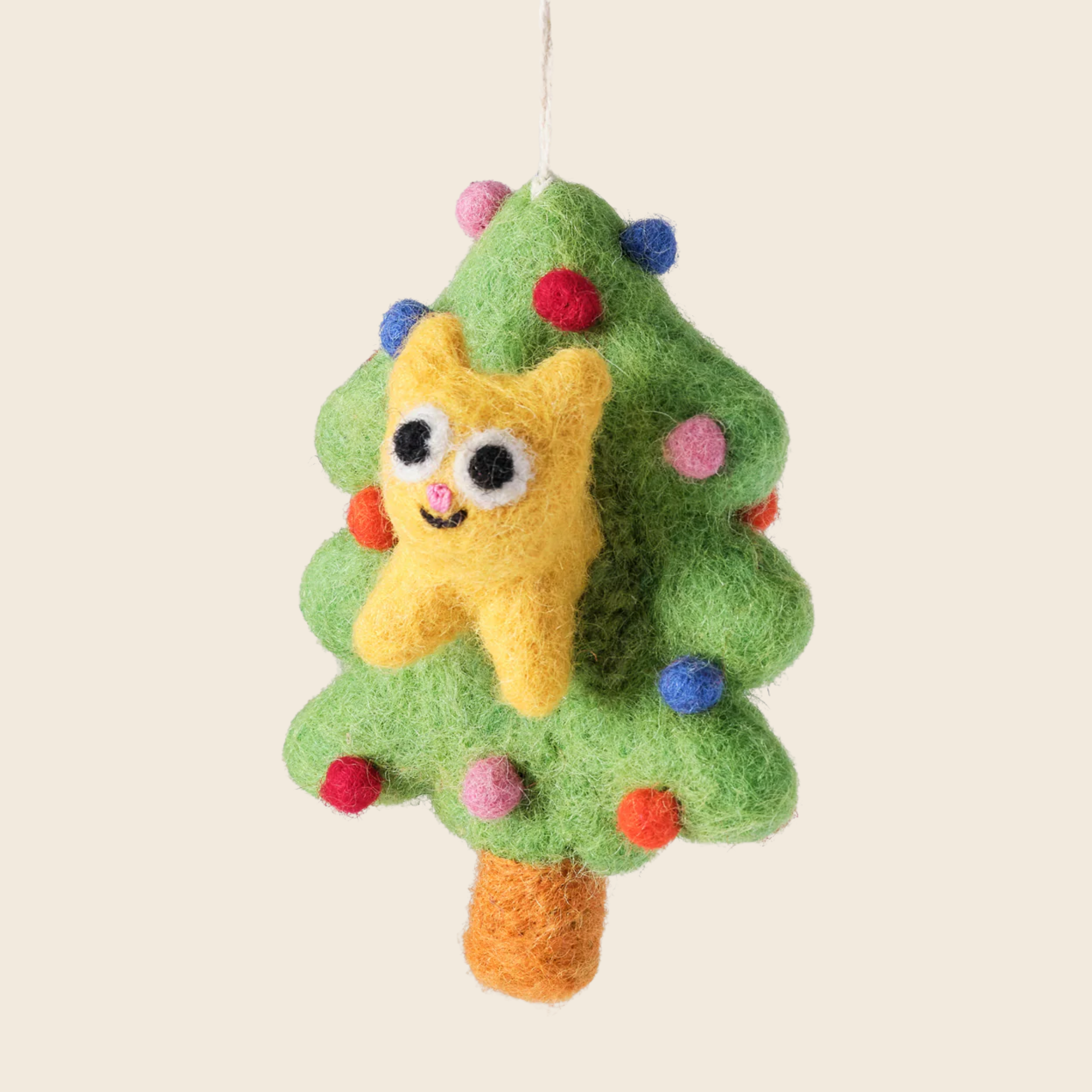 Needle Felted Bobby Tree Cat Decoration
