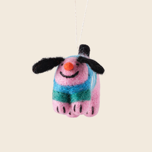 Needle Felted Stumpy Jumper Dog Decoration