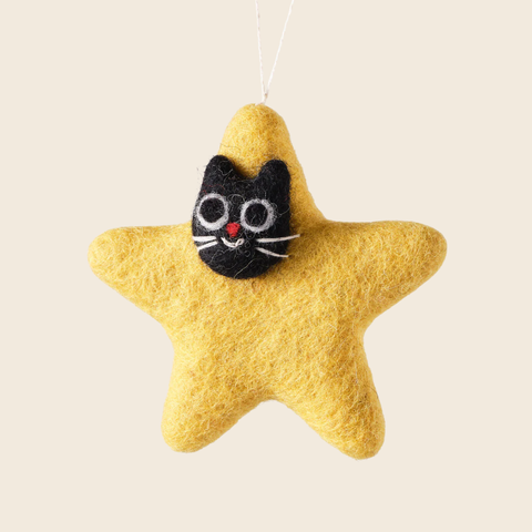 Needle Felted Stella Star Cat Decoration