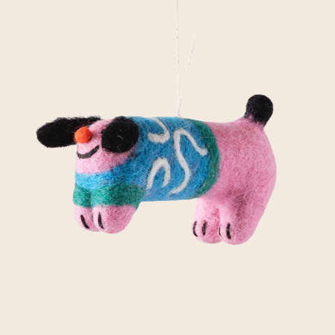 Needle Felted Stumpy Jumper Dog Decoration