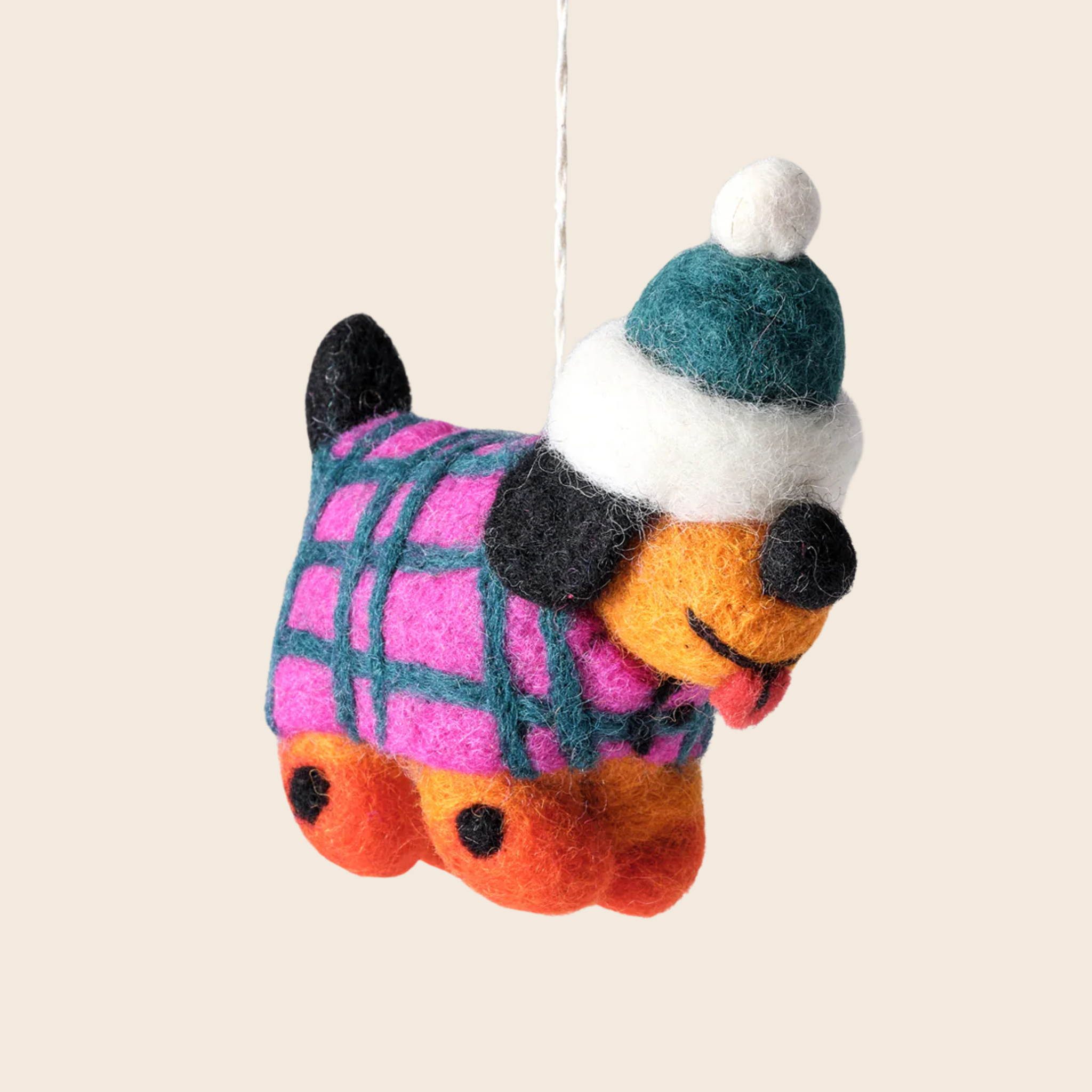 Needle Felted Toots Hat Dog Decoration