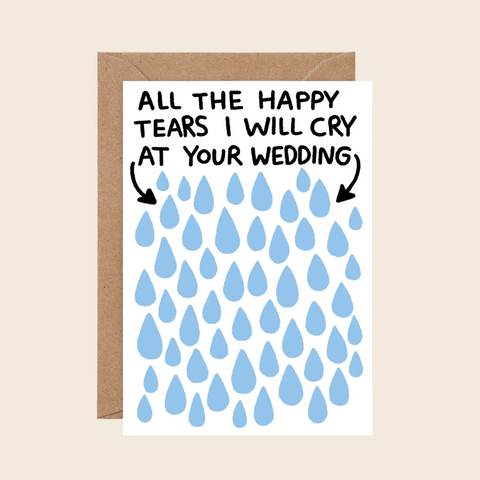 Happy Tears Wedding Card