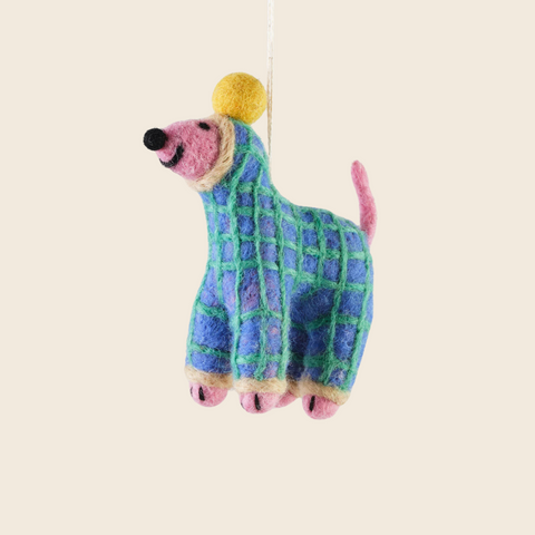 Needle Felted Jayla Onesie Dog Decoration