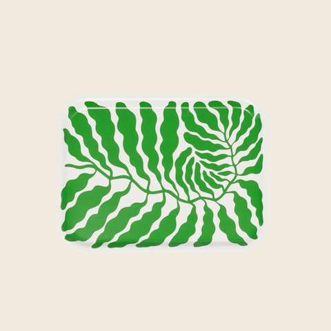 Small Green Leaves Serving Tray