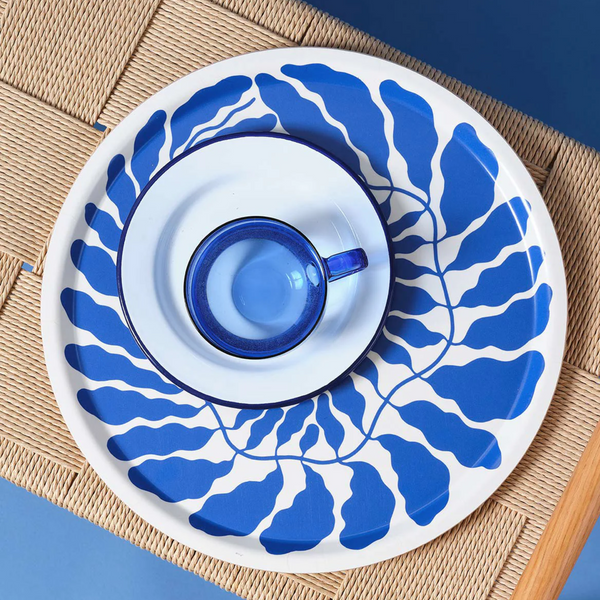 Blue Leaves Tray