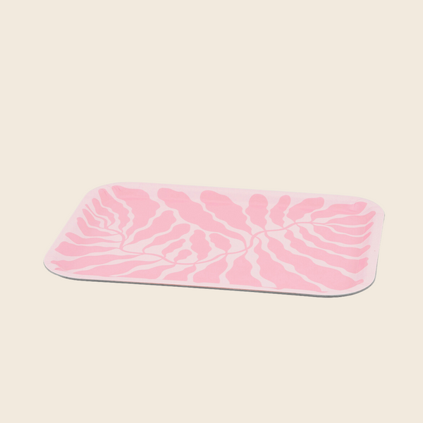 Pink Leaves Tray by Linnea Andersson