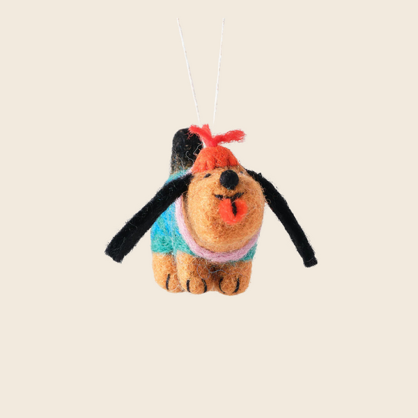 Needle Felted Sausage Dog Decoration