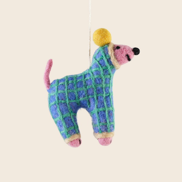 Needle Felted Jayla Onesie Dog Decoration