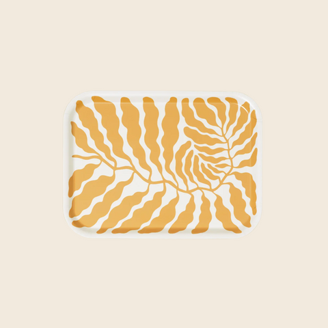 Small Yellow Leaves Serving Tray