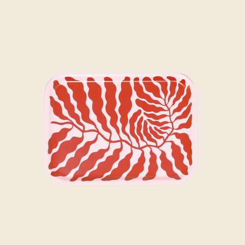Small Red Leaves Serving Tray