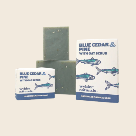 Blue Cedar and Pine with Oat Scrub Soap Bar