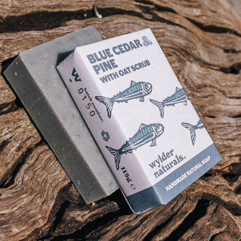 Blue Cedar and Pine with Oat Scrub Soap Bar