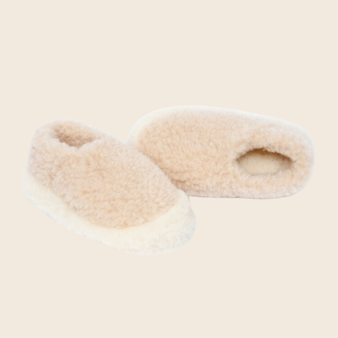 Yoko Wool Siberian Full Slippers | Beige