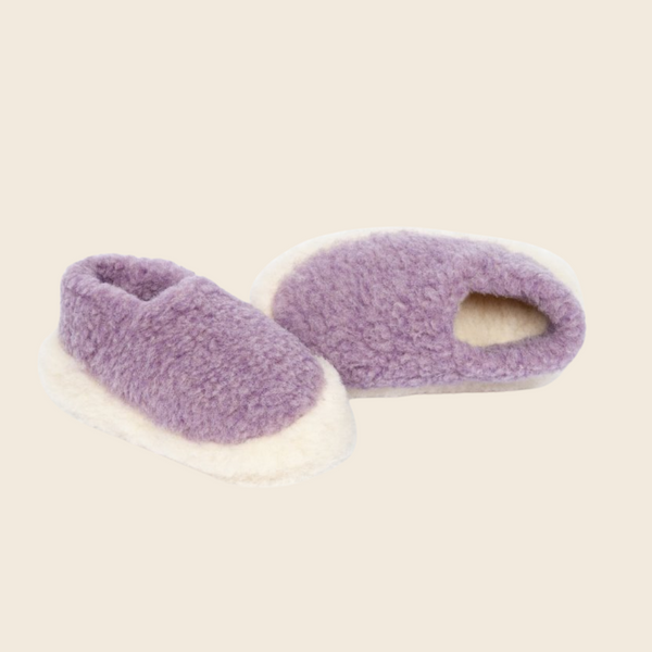 Yoko Wool Full Slippers | Lilac