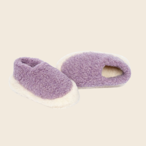 Yoko Wool Siberian Full Slippers | Lilac