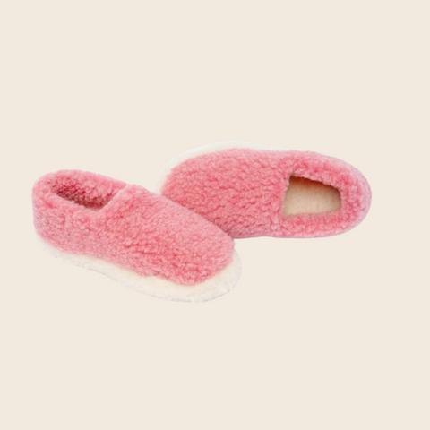 Yoko Wool Siberian Full Slippers | Pink