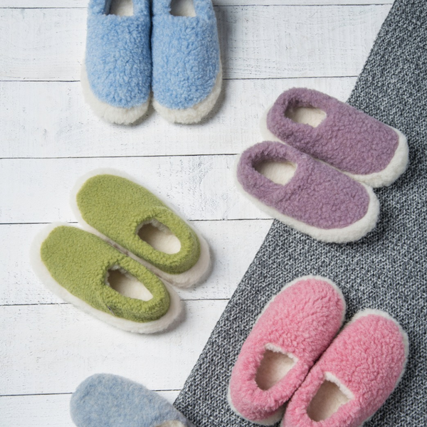 Yoko Wool Siberian Full Slippers | Light Blue