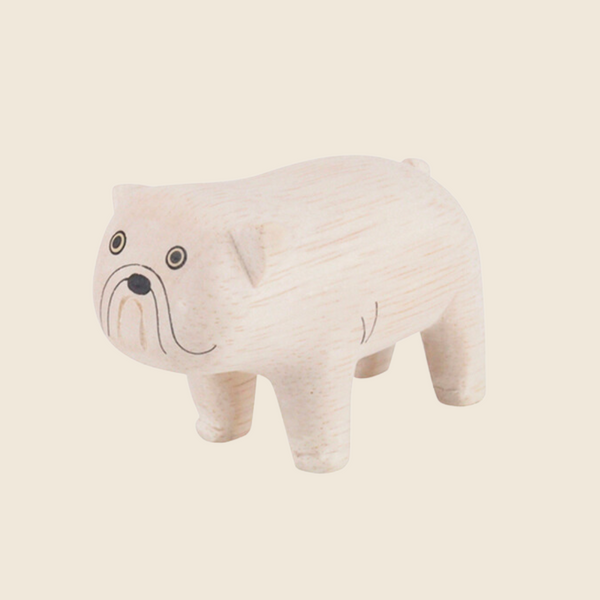 T-lab Wooden Bulldog Ornament