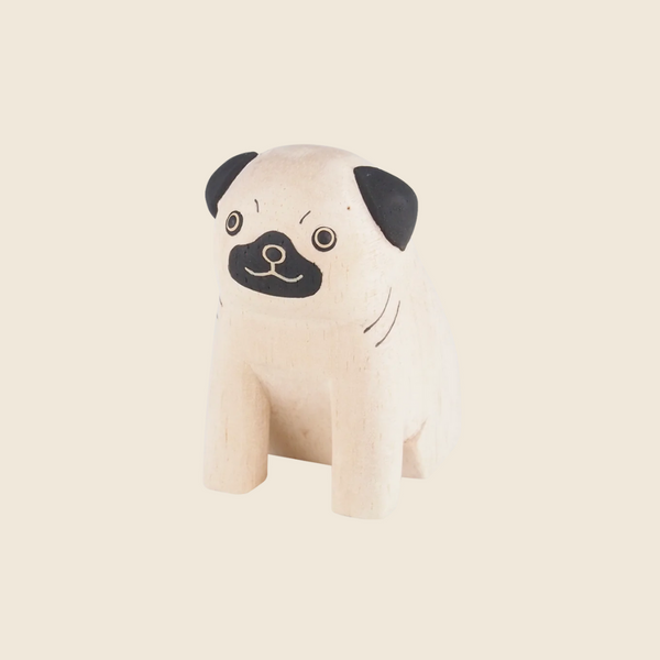 Wooden Pole Pole Pug Ornament