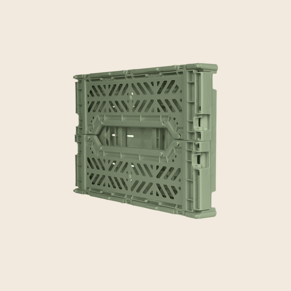Midi Folding Storage Crate | Almond Green