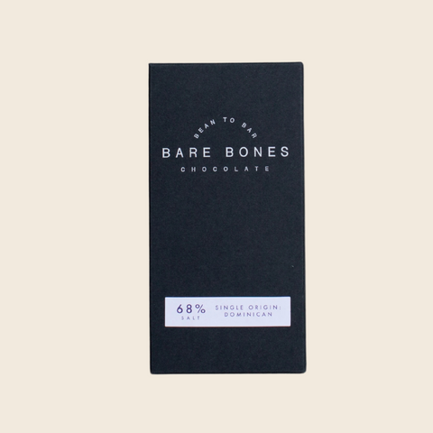 Bare Bones Dominican 68% Salted Dark Bean to Bar Chocolate