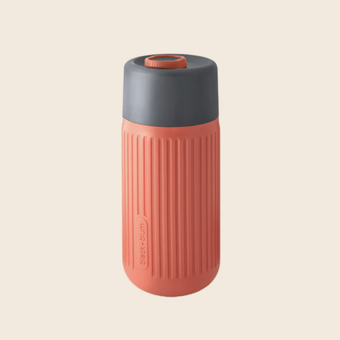 Black and Blum Glass Travel Cup in Coral