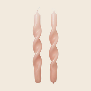 Twisted Candle Pair | Pink