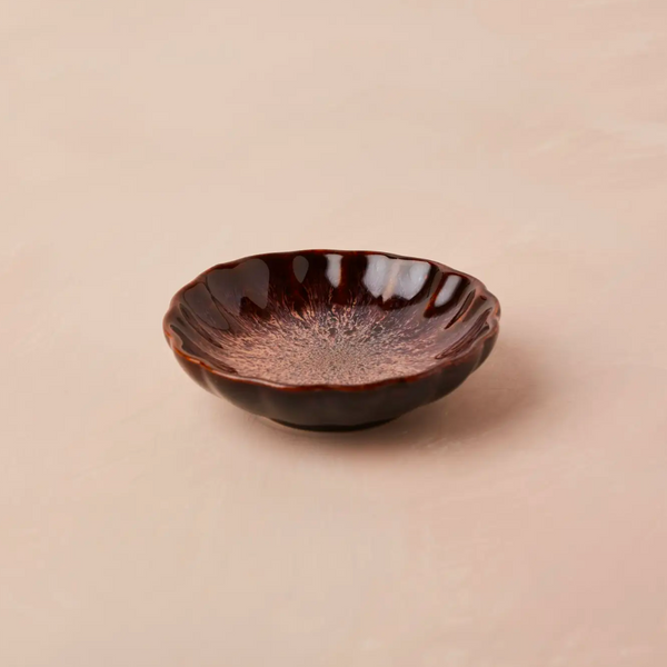 Cai and Jo Ceramic Trinket Dish | Aubergine