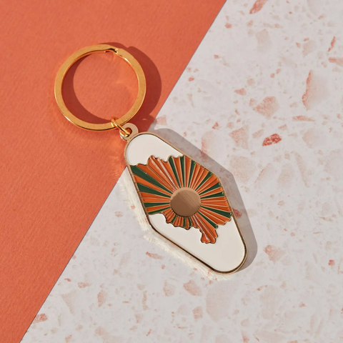 Sun and Clouds Enamel Keyring
