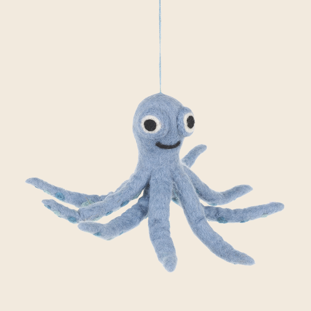 Handmade Needle Felted Octopus Decoration