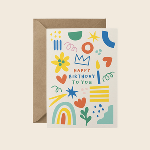 Graphic Factory Happy Birthday Doodle Card