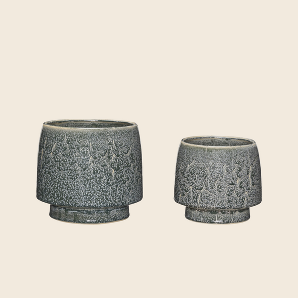 Hubsch Interior Lava Plant Pots in Two Sizes