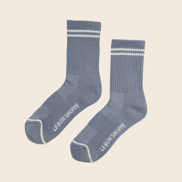 Le Bon Shoppe Boyfriend Socks in Blue Grey