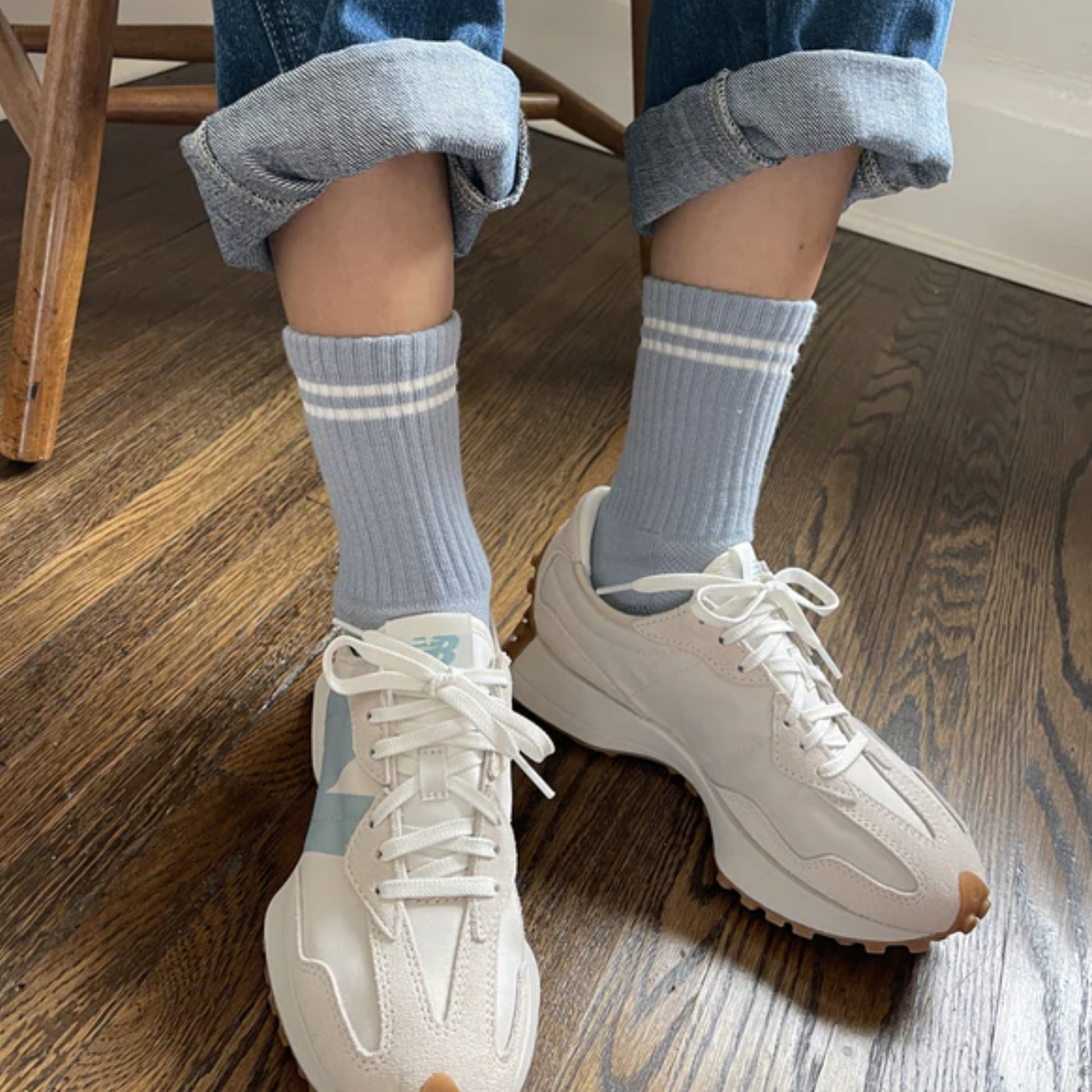 Le Bon Shoppe Boyfriend Socks in Blue Grey