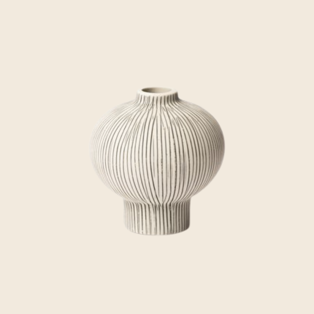 Lindform Cecilia Ceramic Vase | Grey Stripe