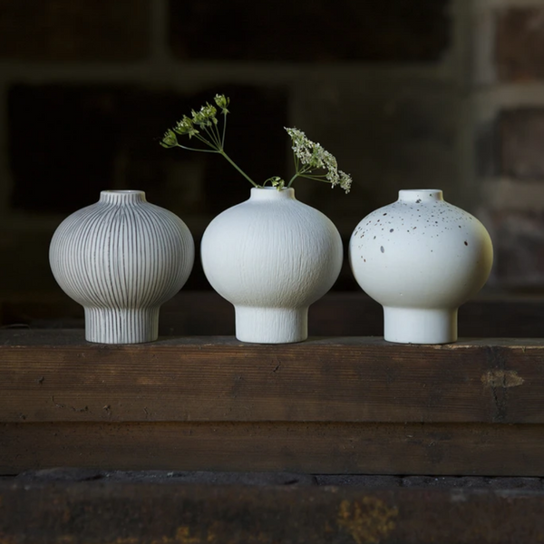 Cecilia Ceramic Vase | Grey Stripe