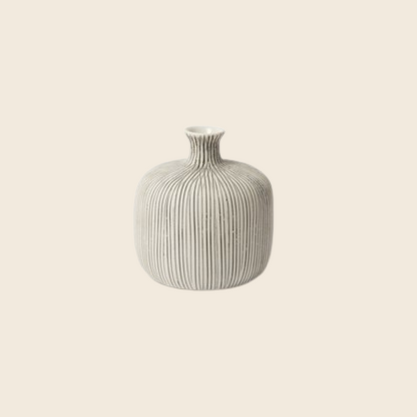 Lindform Mini Ceramic Bottle | Grey Stripe