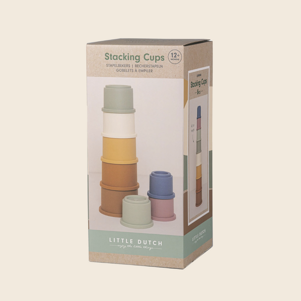 Little Dutch Rainbow Stacking Cups in box